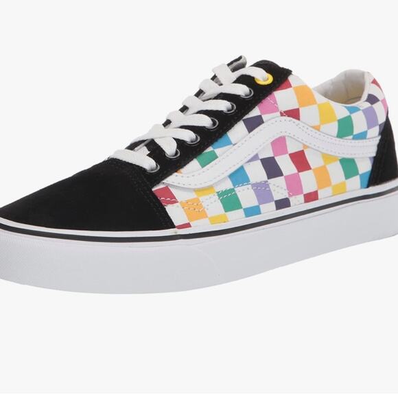 Vans Old Skool Rainbow Checkerboard Sneakers Women’s 8.5 Men’s 7 - Picture 1 of 10